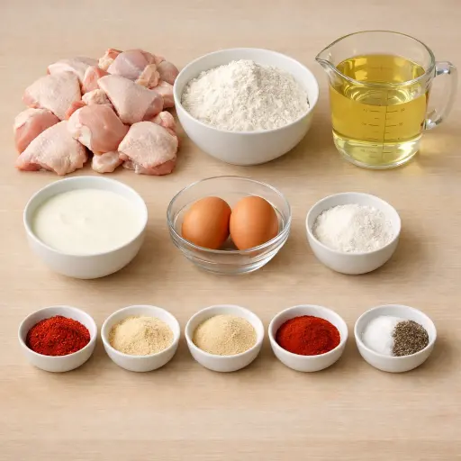 Ingredients for Spicy Southern Fried Chicken