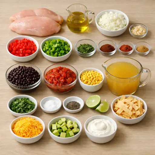Ingredients for Spicy Southwest Chicken Tortilla Soup