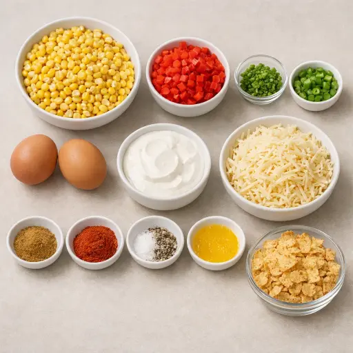Ingredients for Spicy Southwest Corn Casserole