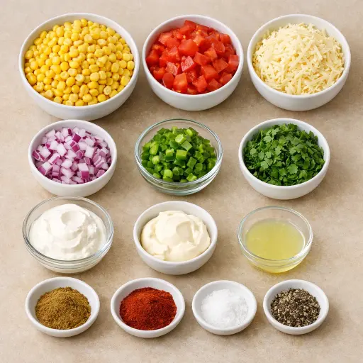 Ingredients for Spicy Southwest Corn Dip