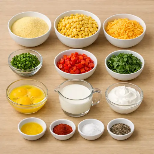 Ingredients for Spicy Southwestern Corn Casserole