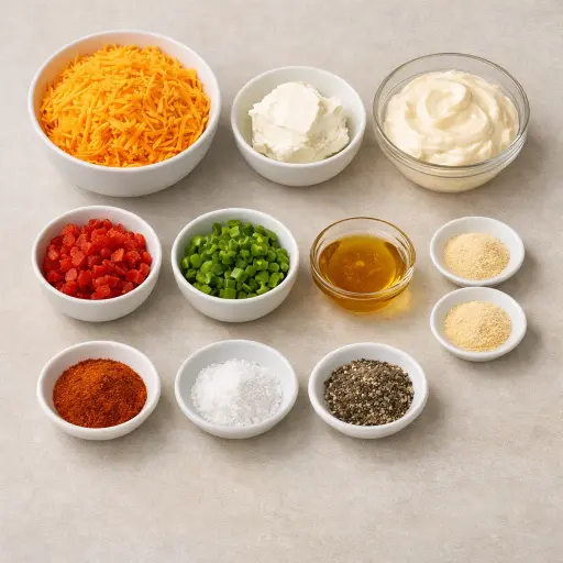 Ingredients for Spicy Sweet Pimento Cheese
