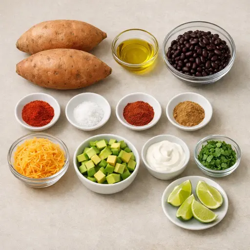 Ingredients for Spicy Sweet Potato Nachos