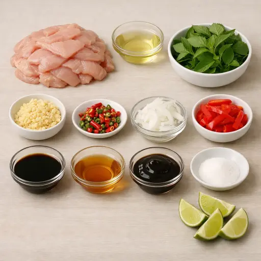 Ingredients for Spicy Thai Basil Chicken