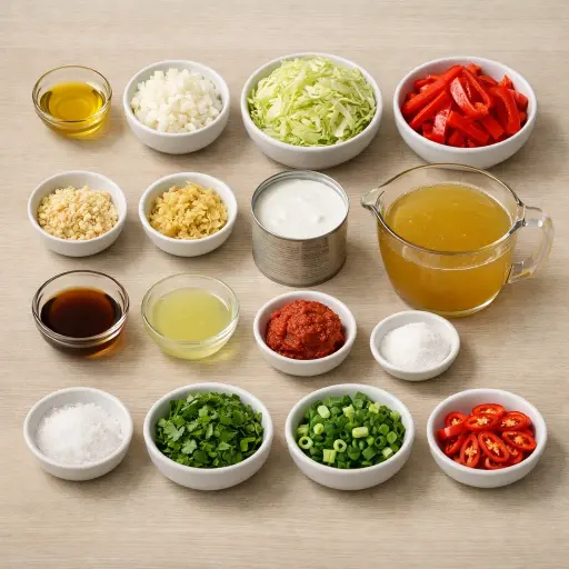 Ingredients for Spicy Thai Cabbage Soup