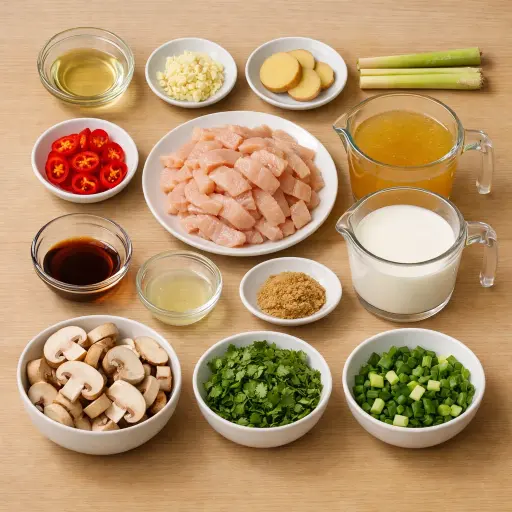 Ingredients for Spicy Thai Coconut Soup