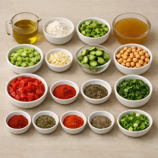 Ingredients for Spicy Vegan Gumbo