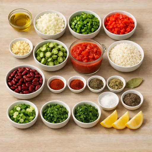 Ingredients for Spicy Vegan Jambalaya