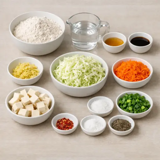 Ingredients for Spicy Vegetarian Ginger Dumplings