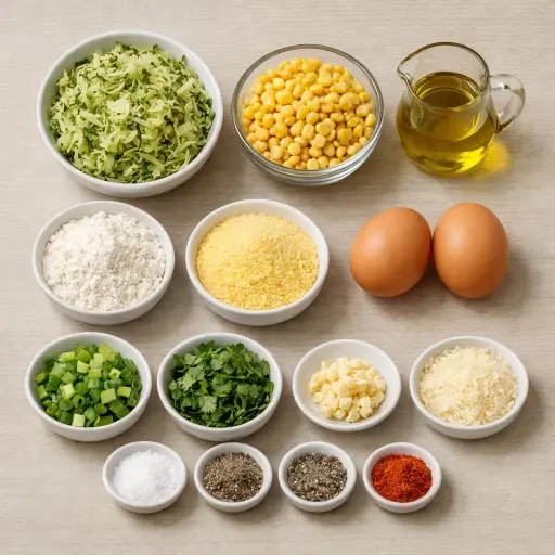 Ingredients for Spicy Zucchini and Corn Fritters