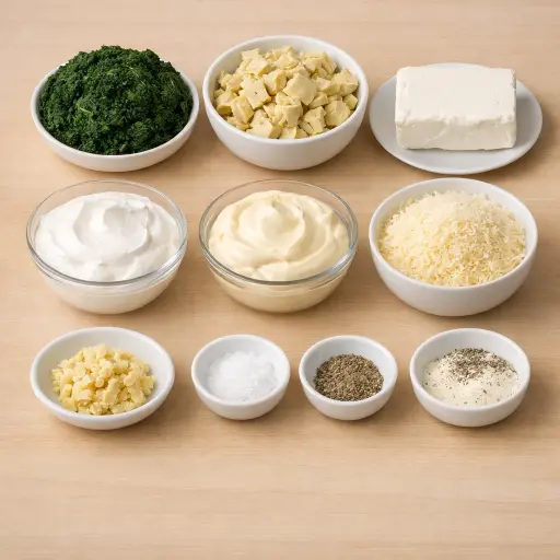 Ingredients for Spinach and Artichoke Dip