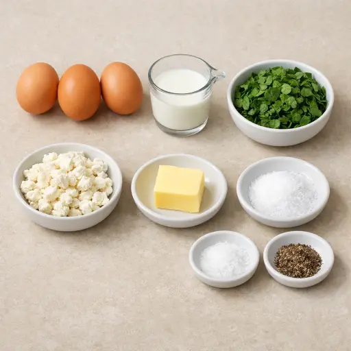 Ingredients for Spinach and Feta Omelette