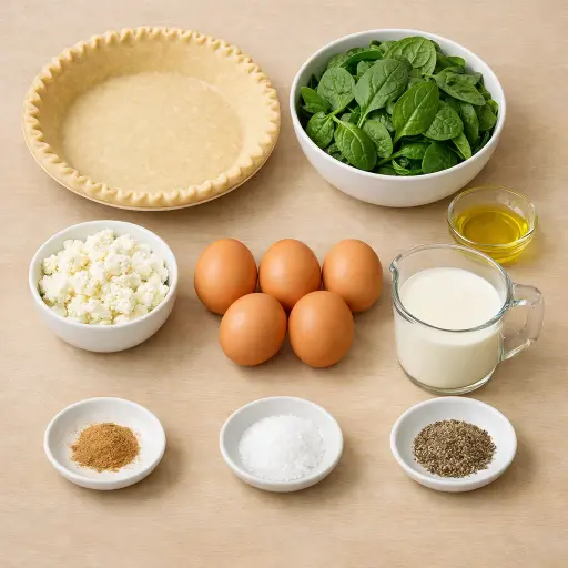 Ingredients for Spinach and Goat Cheese Quiche
