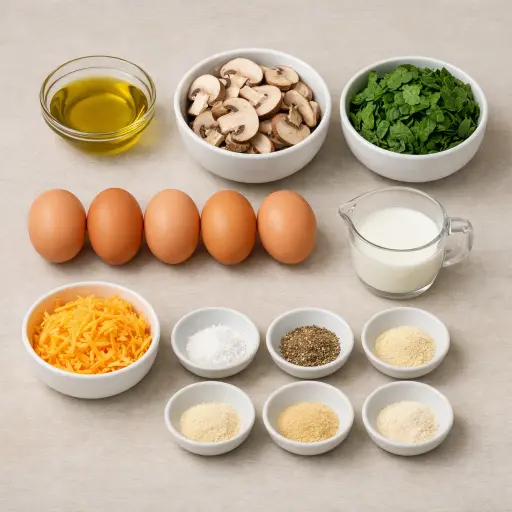Ingredients for Spinach and Mushroom Frittata