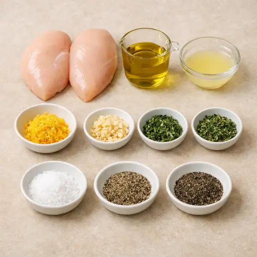 Ingredients for Spring Lemon Herb Chicken