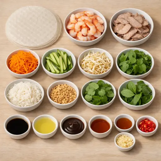 Ingredients for Spring Rolls (Vietnam)