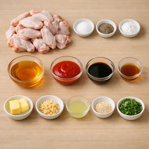 Ingredients for Sriracha Honey Glazed Chicken Wings