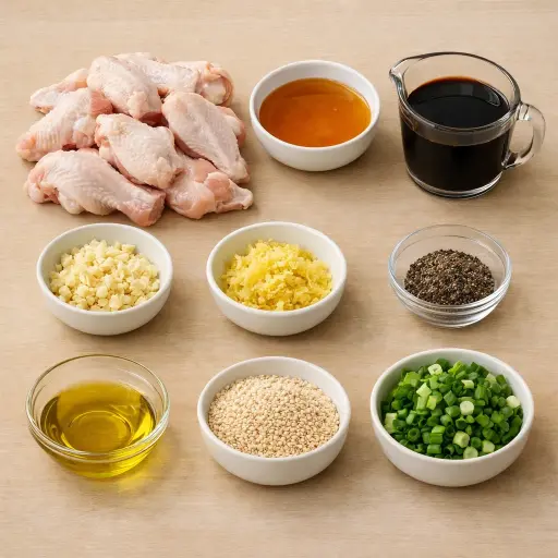 Ingredients for Sticky Honey Garlic Wings