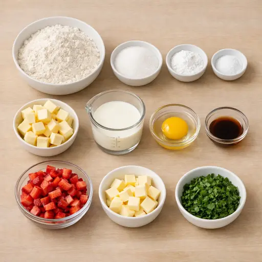 Ingredients for Strawberry Basil Scones