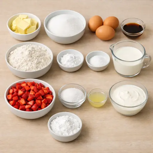 Ingredients for Strawberry Bliss Cake