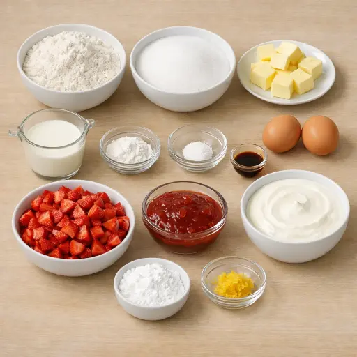 Ingredients for Strawberry Delight Cake