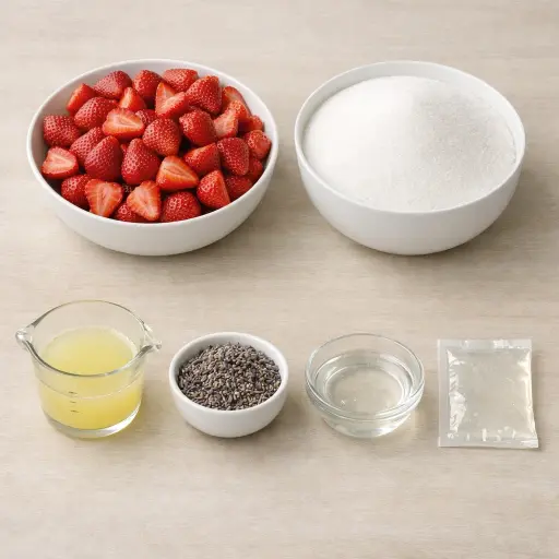 Ingredients for Strawberry Lavender Jam