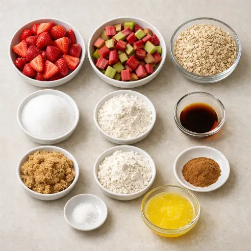 Ingredients for Strawberry Rhubarb Delight