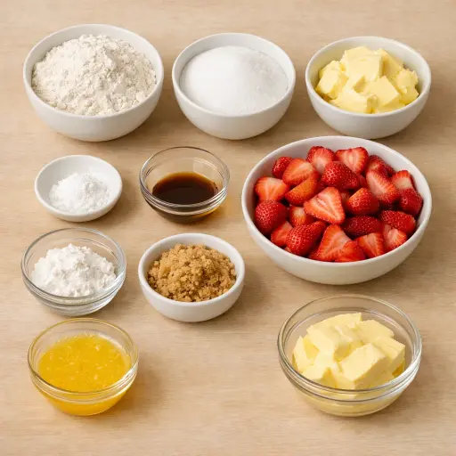 Ingredients for Strawberry Shortcake Bars