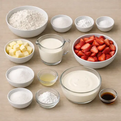 Ingredients for Strawberry Shortcake