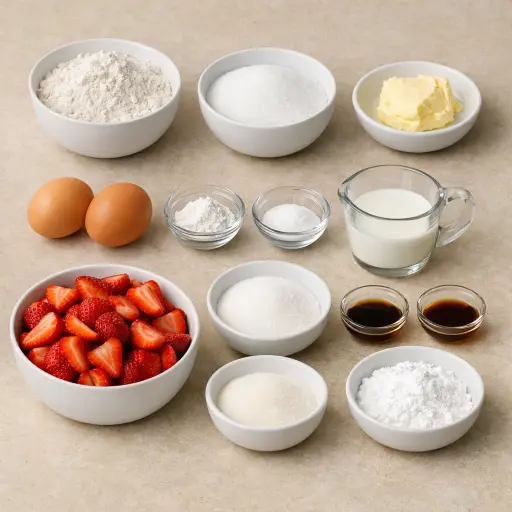Ingredients for Strawberry Shortcake Parfaits