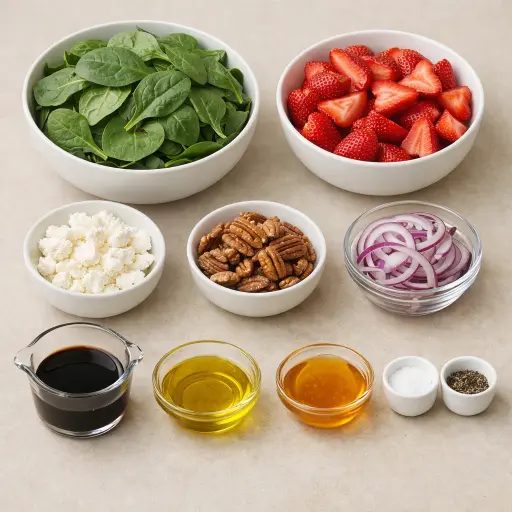 Ingredients for Strawberry Spinach Salad