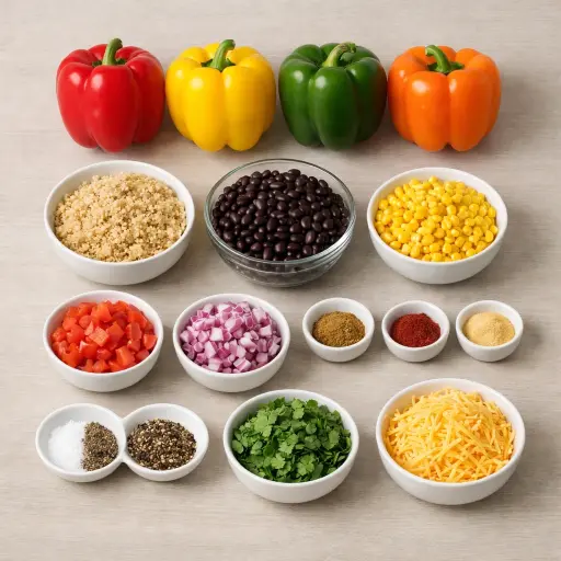 Ingredients for Stuffed Bell Peppers with Quinoa