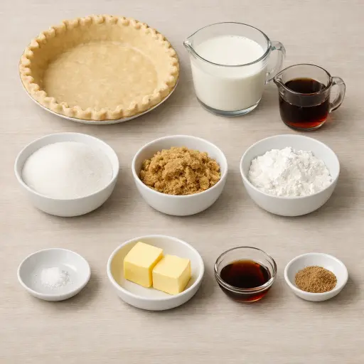 Ingredients for Sugar Cream Maple Pie