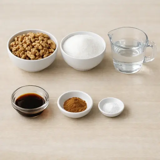 Ingredients for Sugar-Glazed Walnuts Delight