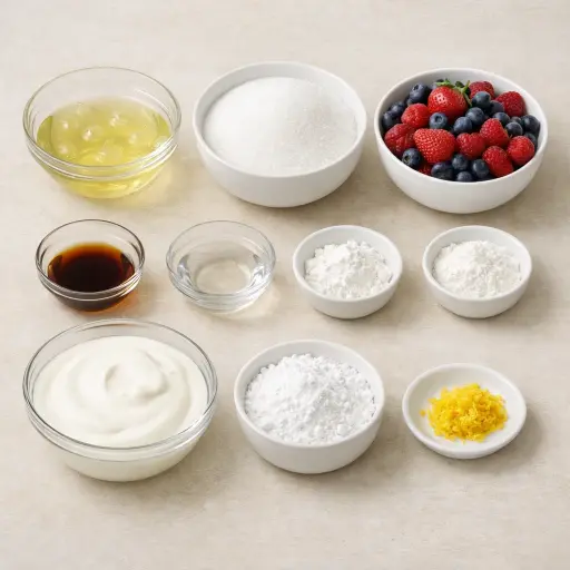 Ingredients for Summer Berry Pavlova