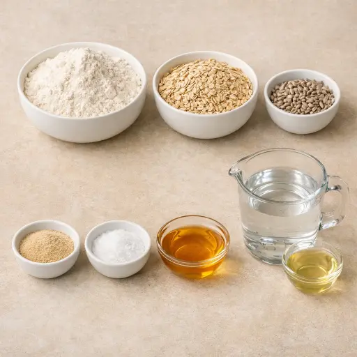Ingredients for Sunflower Honey Oat Bread