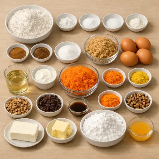 Ingredients for Sunshine Carrot & Citrus Cake
