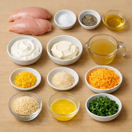 Ingredients for Sunshine Creamy Chicken Casserole