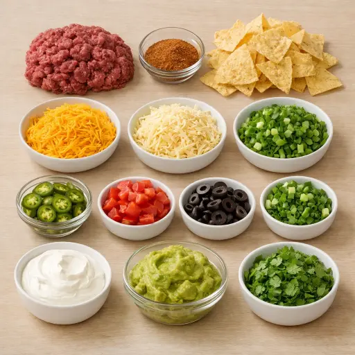 Ingredients for Super Bowl Nacho Supreme