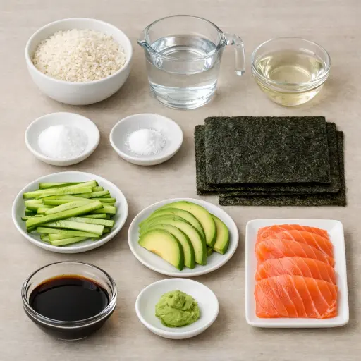 Ingredients for Sushi Rolls (Maki)