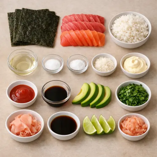 Ingredients for Sushi Tacos