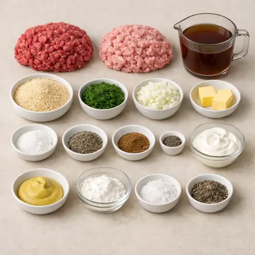 Ingredients for Swedish Dill Meatballs