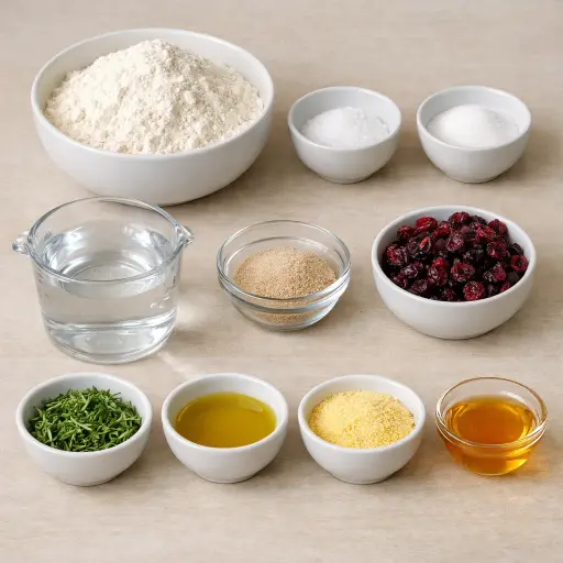 Ingredients for Sweet & Savory Cranberry Bagels