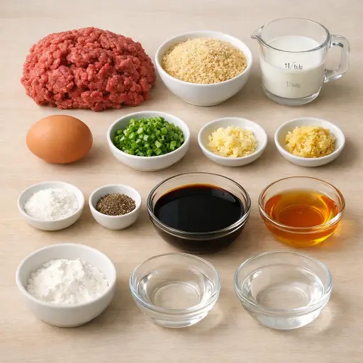 Ingredients for Sweet & Savory Ginger-Glazed Meatballs