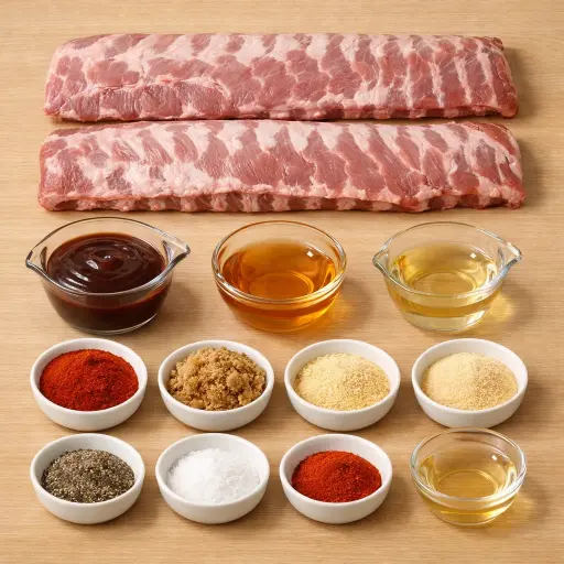 Ingredients for Sweet & Smoky Slow Cooker Ribs