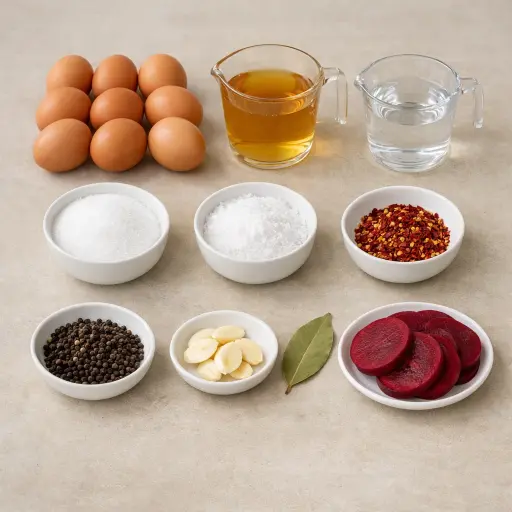 Ingredients for Sweet & Spicy Pickled Eggs