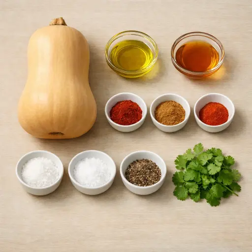 Ingredients for Sweet & Spicy Roasted Butternut Squash