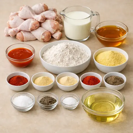 Ingredients for Sweet & Spicy Southern Fried Chicken