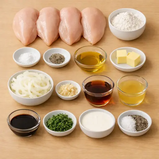 Ingredients for Sweet and Savory Chicken Marsala