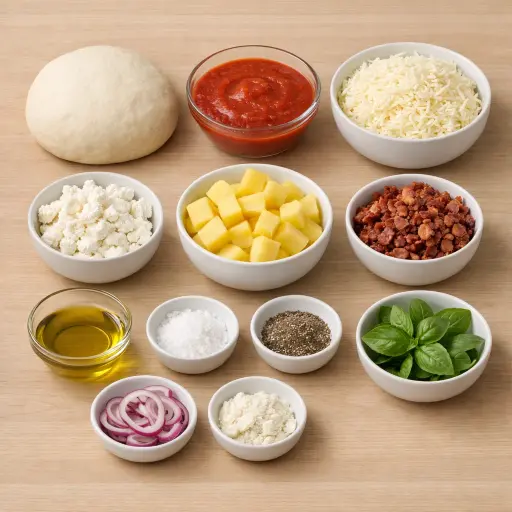 Ingredients for Sweet and Savory Tropical Pizza